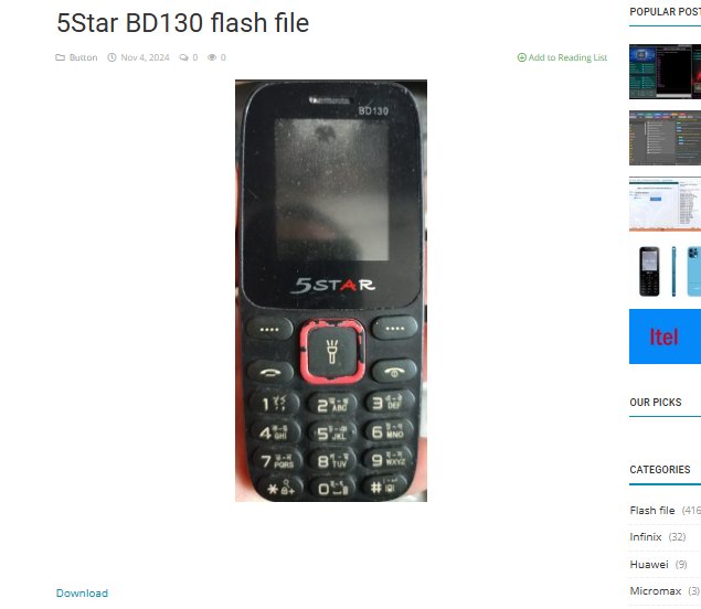 5STAR BD130 flash file